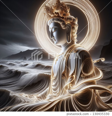 Mazu(the Chinese sea goddess) with Generative AI. 130435330