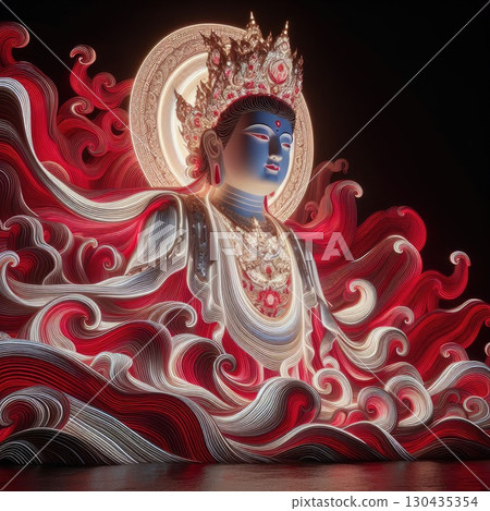Mazu(the Chinese sea goddess) with Generative AI. 130435354