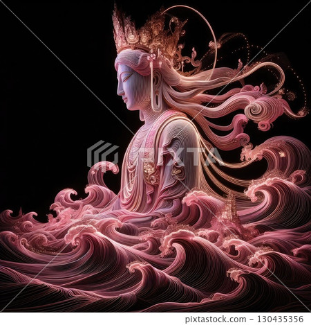 Mazu(the Chinese sea goddess) with Generative AI. 130435356