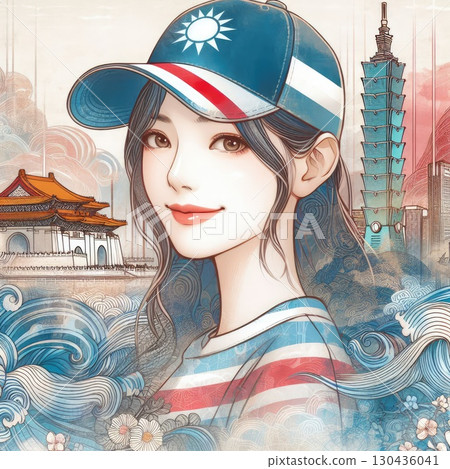 Asian girl travels in Taiwan with Generative AI. Asian girl travels in Taiwan with Generative AI. 130436041