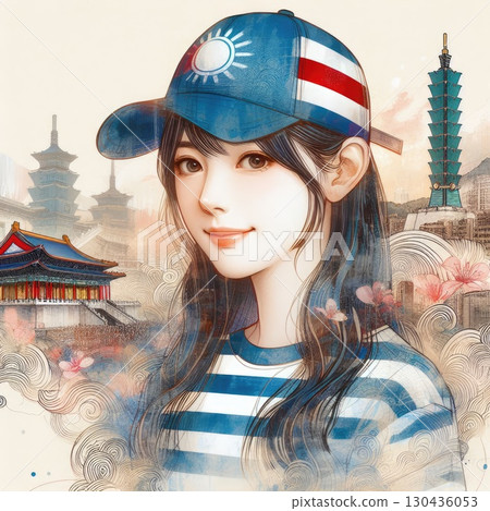 Asian girl travels in Taiwan with Generative AI. Asian girl travels in Taiwan with Generative AI. 130436053