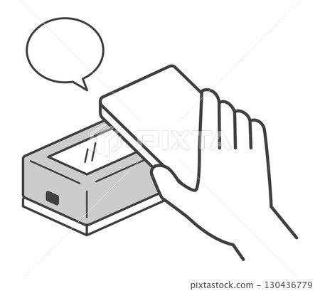 Illustration of cashless payment with smartphone Vector 130436779