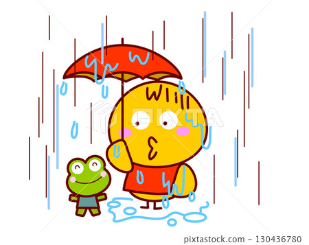 一隻小雞被大雨淋濕 一隻小雞被大雨淋濕 130436780