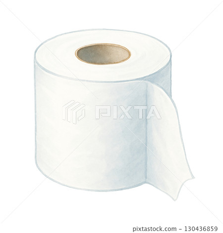 Simple white toilet paper illustration Simple white toilet paper illustration 130436859