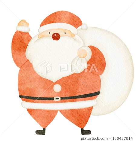 聖誕老人畫水彩的插圖 聖誕老人畫水彩的插圖 130437014