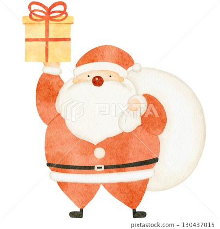 Illustration of Santa Claus painted in watercolor Illustration of Santa Claus painted in watercolor 130437015