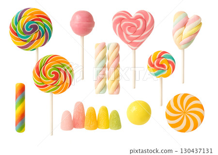彩色糖果和糖果透明材質套裝 130437131