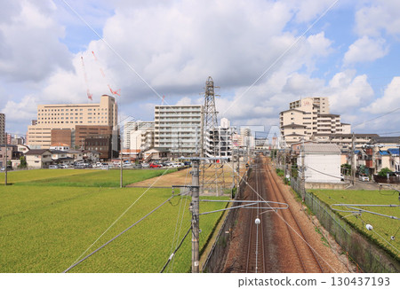 Fukuchiyama Line: Scenery and tracks near Sanda Station Fukuchiyama Line: Scenery and tracks near Sanda Station 130437193
