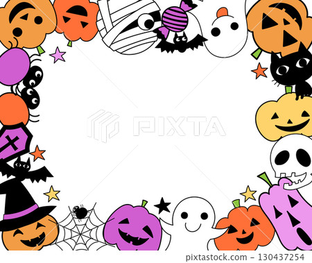 Cute Halloween Frame: Monster Friends 130437254