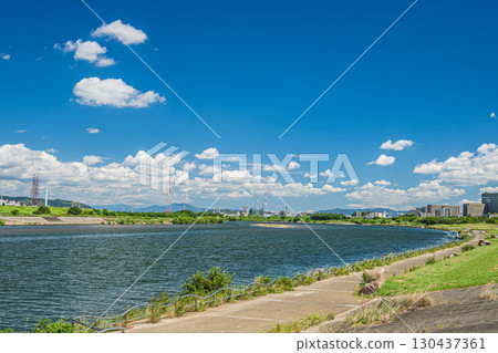 從枚方市淀川河畔公園眺望淀川 130437361