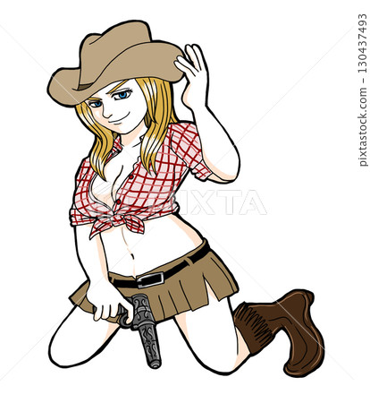 西部牛仔女郎 130437493