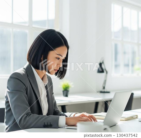 Business scene: computer work 130437542