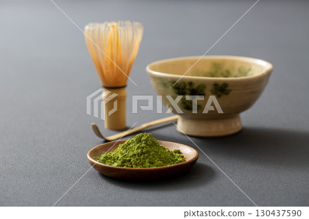 Matcha image on a black background 130437590
