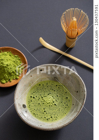 Matcha image on a black background 130437591