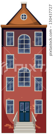 Traditional Dutch Townhouse With Brick Facade and Tall Windows Traditional Dutch Townhouse With Brick Facade and Tall Windows 130437727