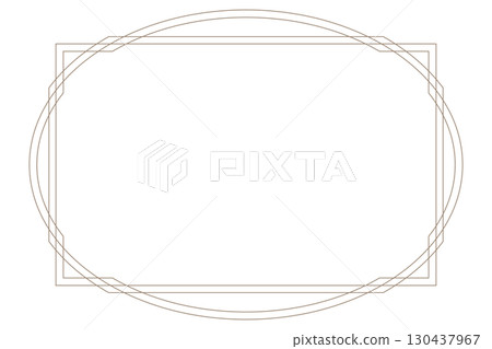 簡單的幾何矩形框架 C 復古復古 130437967