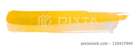 yellow watercolor background. Artistic hand paint. Isolated on transparent background. 130437994