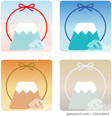 富士山四季簡單圖示插圖集 富士山四季簡單圖示插圖集 130438043