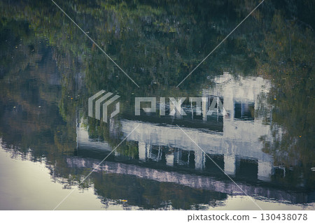 Ruins reflected on the water 130438078