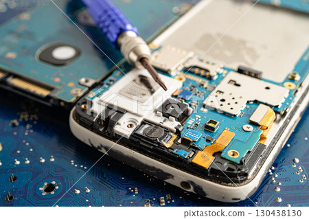 Repairing and upgrade circuit mainboard of notebook, electronic, computer hardware and technology. Repairing and upgrade circuit mainboard of notebook, electronic, computer hardware and technology. 130438130