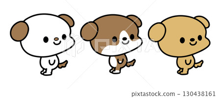 Three cute puppy characters 130438161