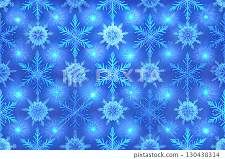 Winter blue Christmas New Year snowflakes background 130438314
