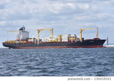 Container ship in Osaka port 130438501