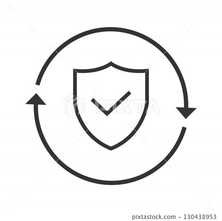 Shield with Update Arrow for Protection, Safety and Reliability Shield with Update Arrow for Protection, Safety and Reliability 130438953