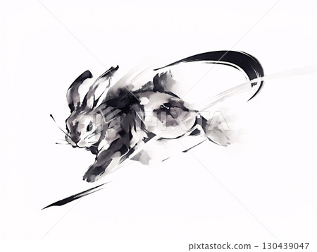 Rabbit ink painting - Stock Illustration [130439047] - PIXTA