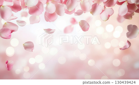粉紅色花瓣飛舞背景 130439424