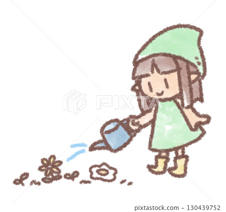 矮人澆花的插圖 矮人澆花的插圖 130439752