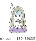 一名蒼白、即將嘔吐的女人的上半身 130439835