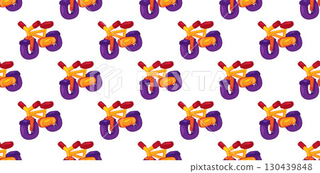 Seamless Cartoon Bicycle Kids Pattern Seamless Cartoon Bicycle Kids Pattern 130439848