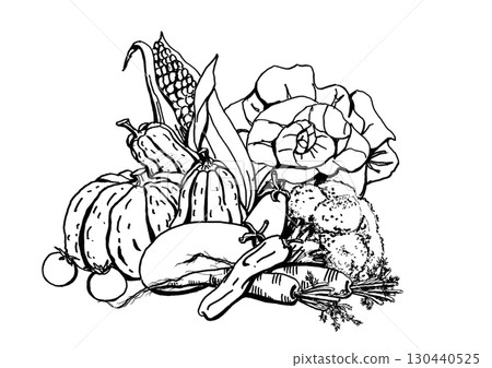蔬菜_1 線條畫 130440525