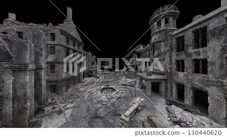 被毀的城市景觀 被毀的城市景觀 130440620