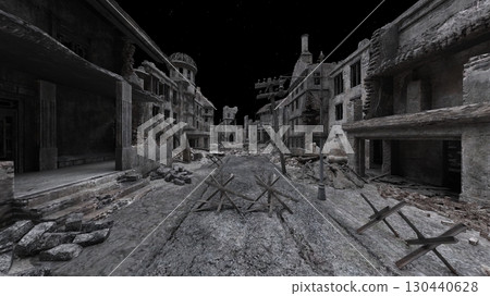 被毀的城市景觀 130440628