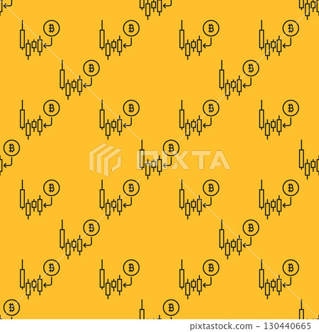 Bitcoin with arrow and Candlestick Chart vector BTC Investment seamless pattern in outline style Bitcoin with arrow and Candlestick Chart vector BTC Investment seamless pattern in outline style 130440665
