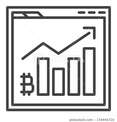 Bitcoin Chart in Browser vector Investing in BTC icon or sign in thin line style Bitcoin Chart in Browser vector Investing in BTC icon or sign in thin line style 130440728