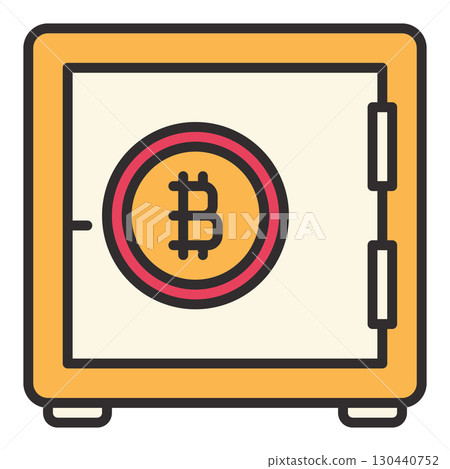 Bitcoin Safe vector BTC Investment colored icon or sign Bitcoin Safe vector BTC Investment colored icon or sign 130440752