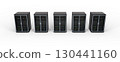 Modern server rack. Server rack image. Isolated on white background. 3d render 130441160