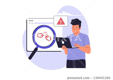 Broken Links and Website Auditing Illustration Broken Links and Website Auditing Illustration 130441260