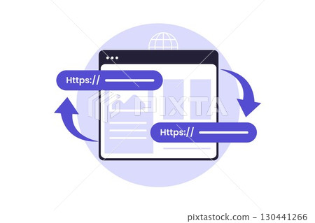 SEO Redirects and Website Migration Illustration 130441266
