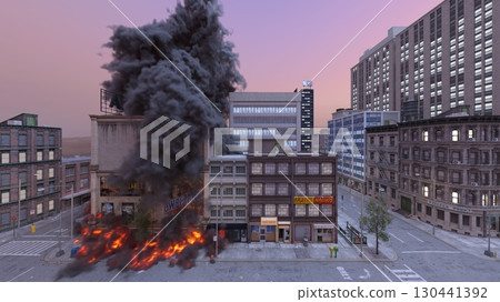 城市景觀遭受攻擊 130441392