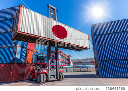 Products shipping cargo goods with Japan flag for import export business from Japan country 130441560