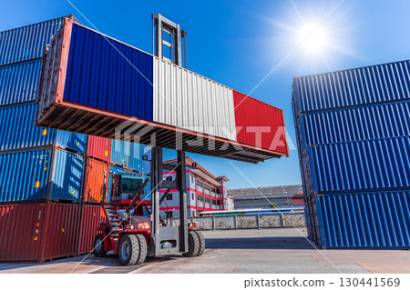 Products shipping cargo goods with France flag for import export business from France country 130441569