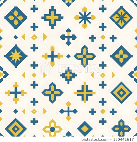 Seamless pattern for textile with modern Ukrainian vyshyvanka design 130441617