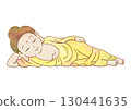 Nirvana Buddha painted with paint 130441635