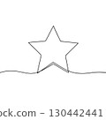 Continuous line drawing of star. Minimalist black linear sketch isolated on white background. Hand drawn vector illustration. 130442441