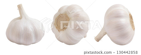 unpeeled whole garlic isolated on white background close up unpeeled whole garlic isolated on white background close up 130442858