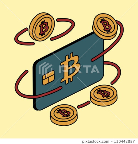 Bitcoin Card Concept with Blockchain Transactions Bitcoin Card Concept with Blockchain Transactions 130442887